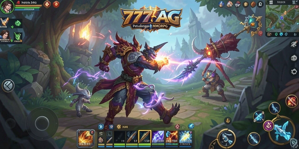 Screenshot utama 777AG menampilkan aksi seru dalam gameplay MMORPG.