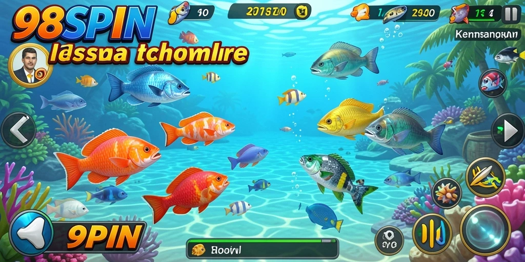 Gameplay menyenangkan saat menembak ikan di 98SPIN.