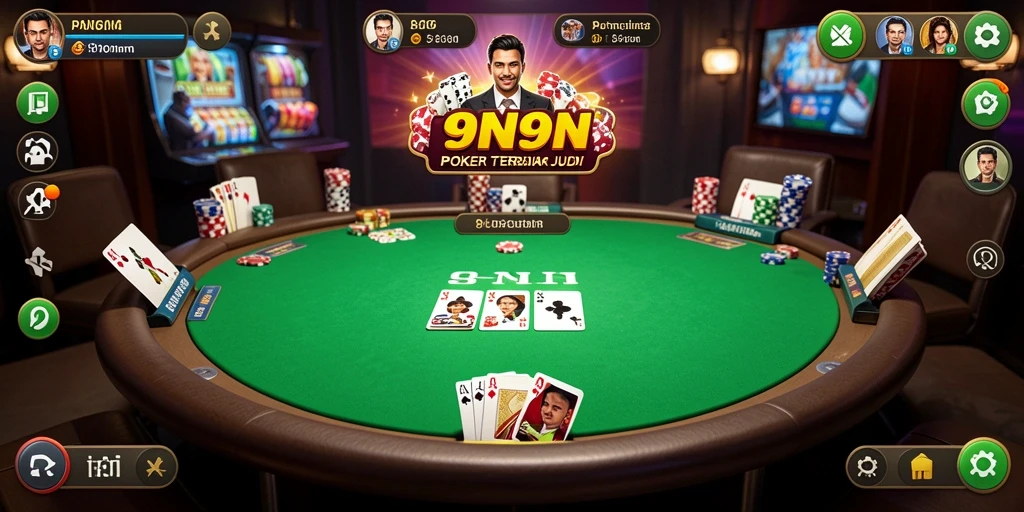 Tampilan gameplay Poker yang seru di 9N9N.