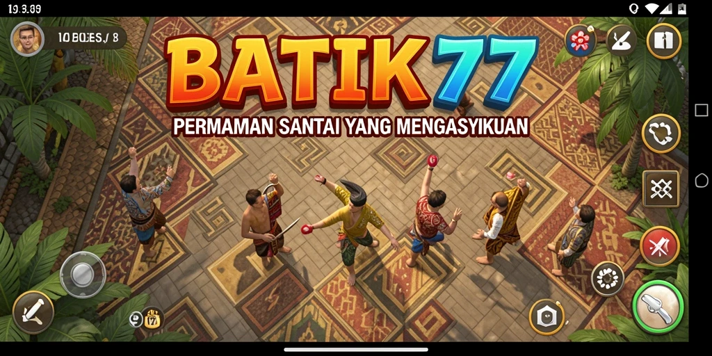 Tampilan gameplay menarik dari BATIK77 dengan warna cerah dan desain yang menarik.