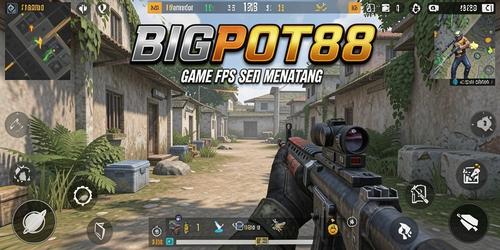 Screenshot gameplay BIGPOT88 yang menampilkan aksi tembak-menembak seru.