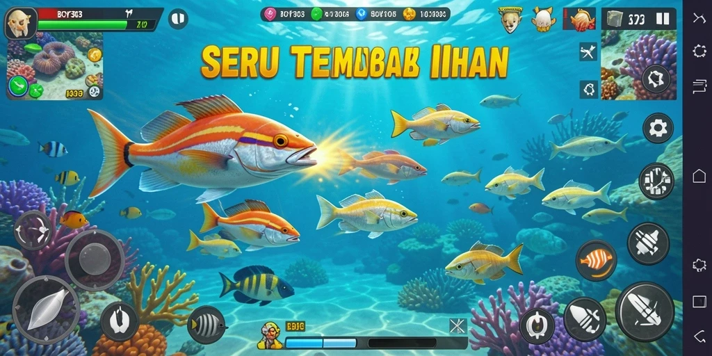 Tampilan gameplay Tembak Ikan yang mendebarkan dan penuh aksi.
