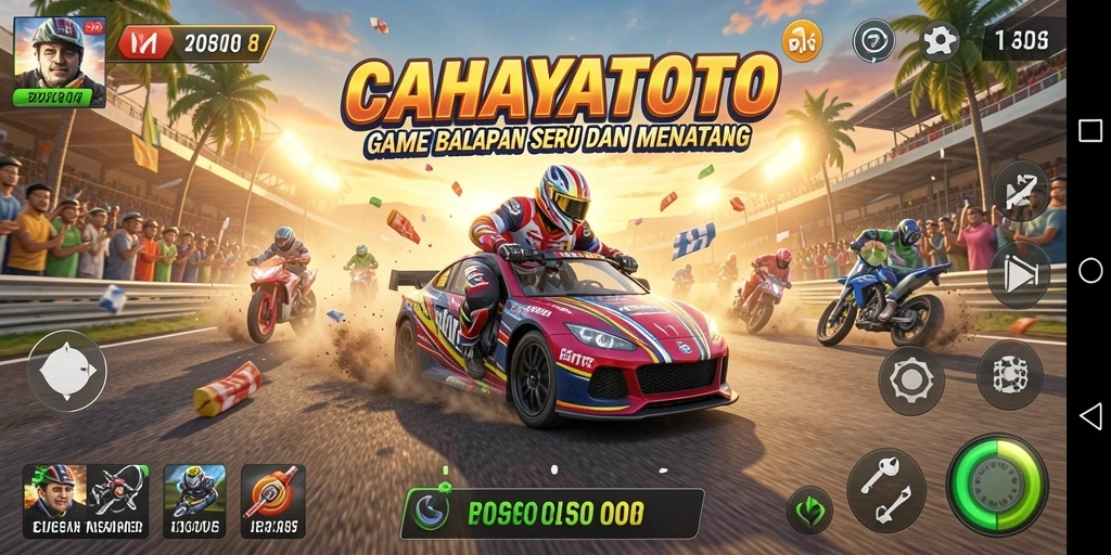 Tampilan gameplay balapan seru di CAHAYATOTO.