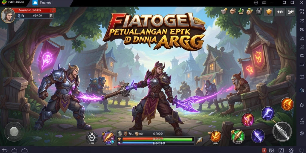 Screenshot gameplay ARPG yang menampilkan pertarungan seru di FIATOGEL.