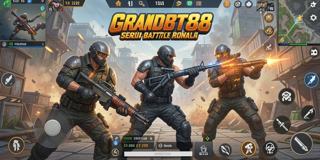 Gameplay Battle Royale yang mendebarkan dan seru.