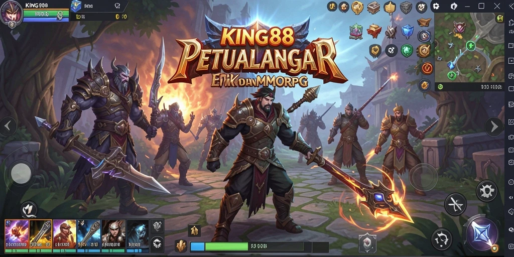 Gameplay menakjubkan dari KING88, dunia MMORPG yang interaktif.