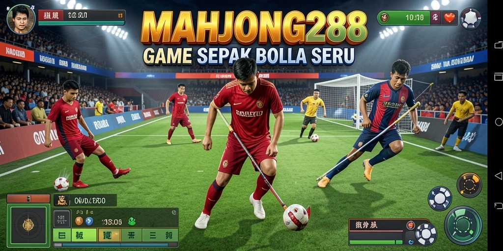 Tangkapan layar gameplay <strong>MAHJONG288</strong> yang menampilkan aksi seru pertandingan sepak bola.