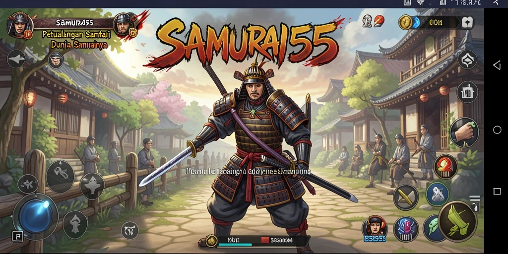 Screenshot gameplay SAMURAI555 yang memukau dengan aksi samurai.