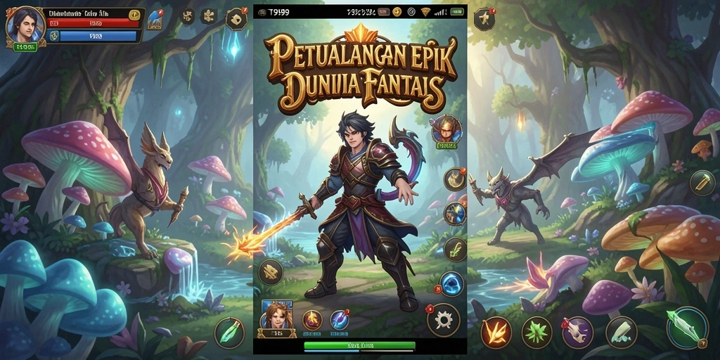Screenshot gameplay menampilkan pertarungan seru di dunia T9999.