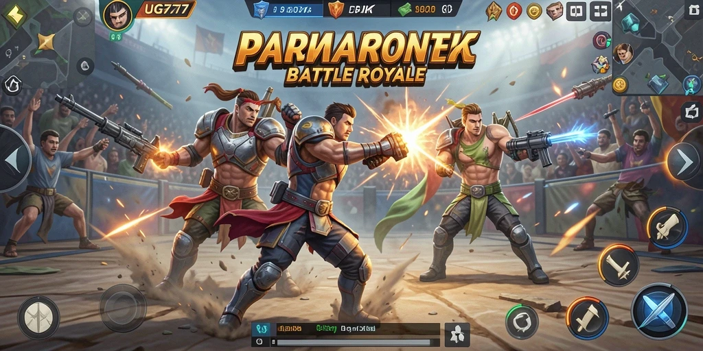 Tampilan gameplay seru di arena Battle Royale UG777.